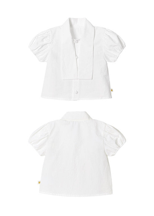 Tie short-sleeve blouse