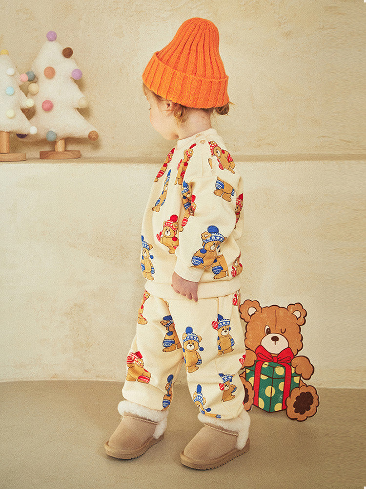 Hello Winter Bear Bump Top and Bottom Set