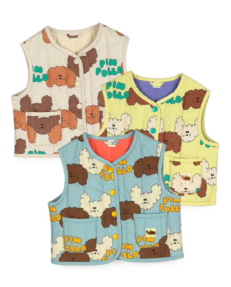 [Pimpoyo] Mongi Toddler Kids Quilted Vest (3 Colors)