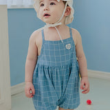 Grid Melange Pants_Blue