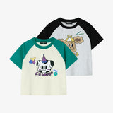 Single raglan t-shirt in melange gray