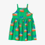 Green seersucker sleeveless dress