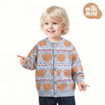 [Milk Mile] Crayon Bear Zigzag Terry Cardigan