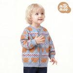 [Milk Mile] Crayon Bear Zigzag Terry Cardigan
