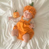 Pumpkin 2 SET ( Overalls+Bonnet)– Halloween Special