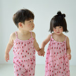 [June 26 ~ Sequential Shipping][Pre-order] Cherry Sleeveless Long Pants Pleated Top & Bottom Set