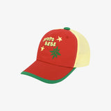 Red Mesh Color Block Cap
