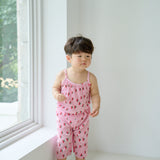 [June 26 ~ Sequential Shipping][Pre-order] Cherry Sleeveless Long Pants Pleated Top & Bottom Set