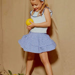 Apple Smile Tiered Shorts Blue