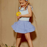 Apple Smile Tiered Shorts Blue
