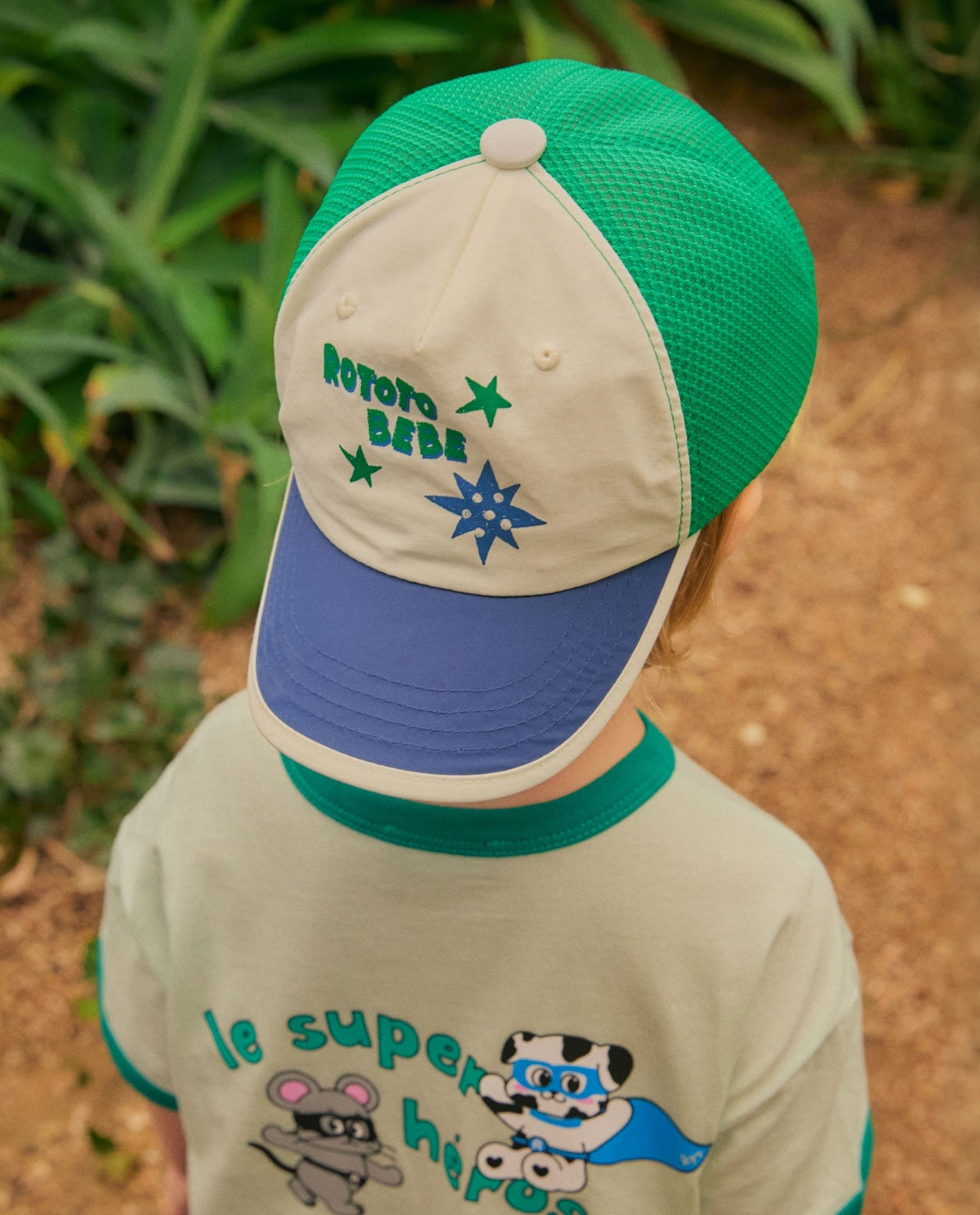 Green Mesh Color Block Cap