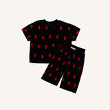 Midnight Heart Pleats - Short Sleeve Set