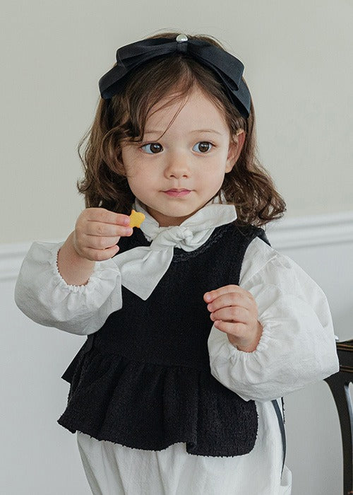 Tweed Frill Vest_Black