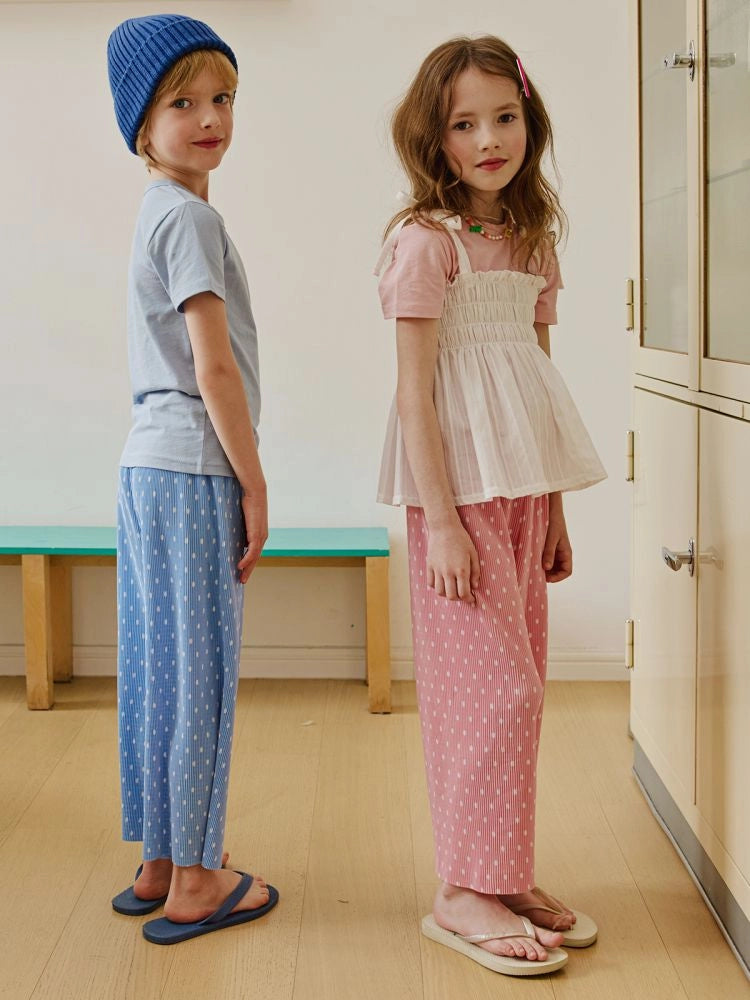 Apple Smile Pleated Pants Pink
