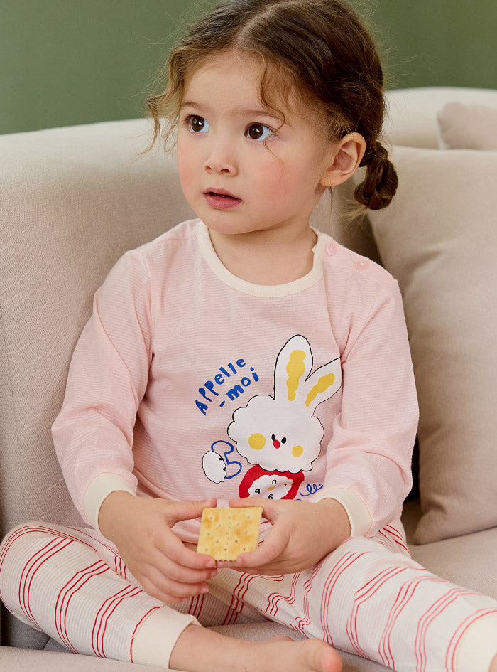 Rabbit clock jacquard (24SS) indoor wear set
