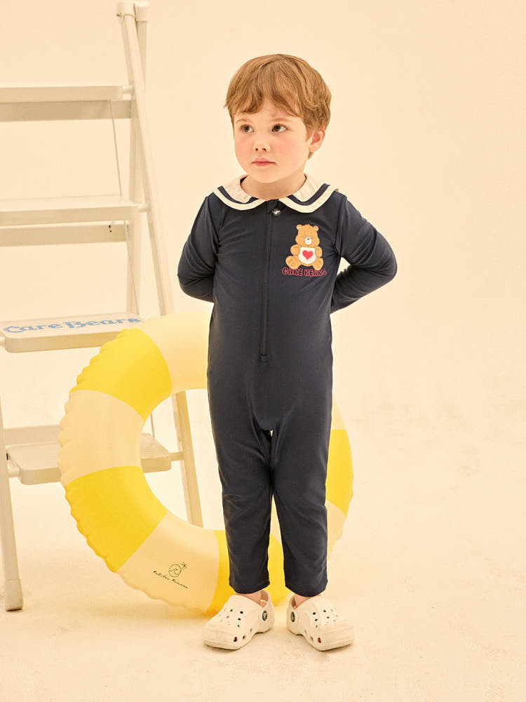 [Care Bear] Tender Heart Bear Sailor Rash Guard Swimsuit (Flap Cap Set)