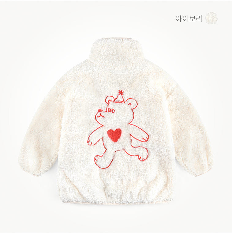 Heart Bear Boa Flannel Jumper