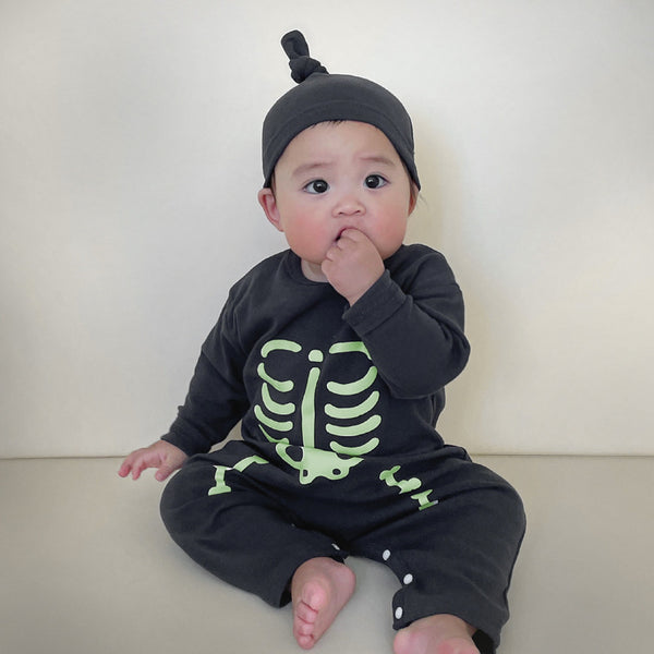 Skull baby romper 2-piece set