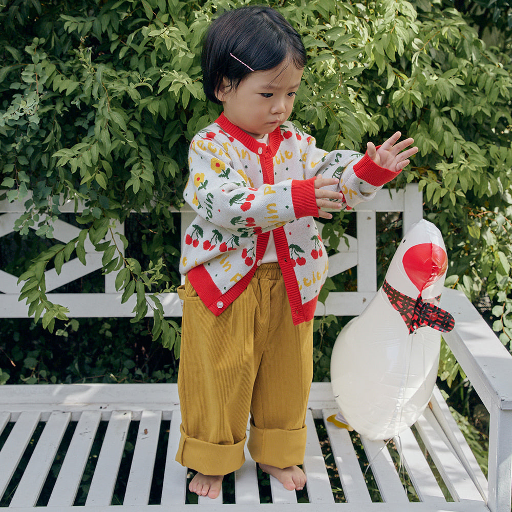 Little Foret Knit Cardigan Red_FA044