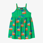 Green seersucker sleeveless dress