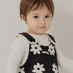 Little Tini｜手繪花朵防踢被-黑