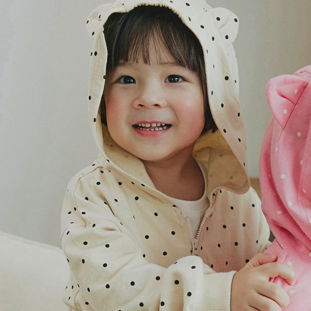 Dot Cat Zip-up Hoodie Set_LA043