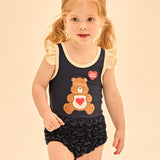 [Care Bear] Tender Heart Bear One Piece Swimsuit (Flap Cap Set)