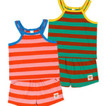 [Pimpoyo] Waist-striped Two-Piece Set (2 Colors)
