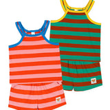 [Pimpoyo] Waist-striped Two-Piece Set (2 Colors)