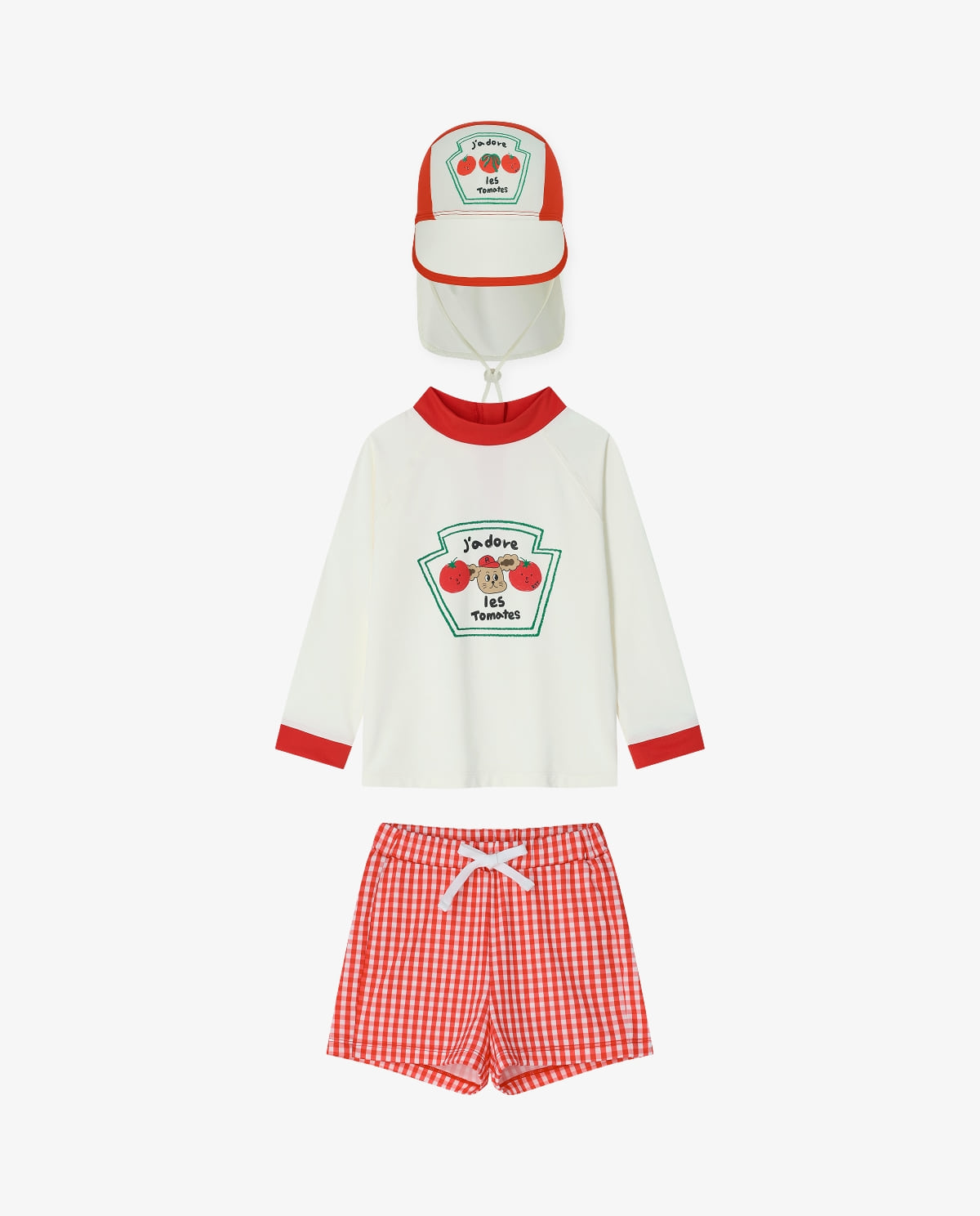 Check Point Rash Guard Hat Set Red