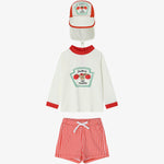 Check Point Rash Guard Hat Set Red
