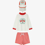 Check Point Rash Guard Hat Set Red