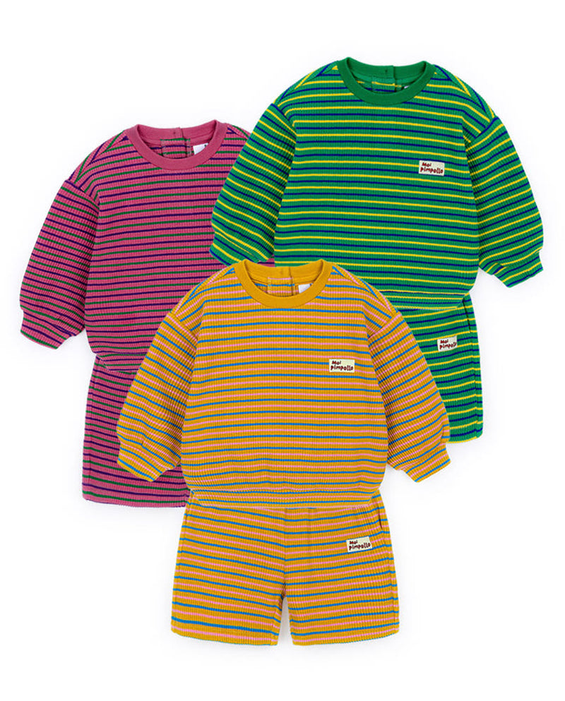 [Pimpollo] Authentic stripe upper and lower clothes