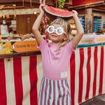 Apple Smile Border Stripe Shorts Mint