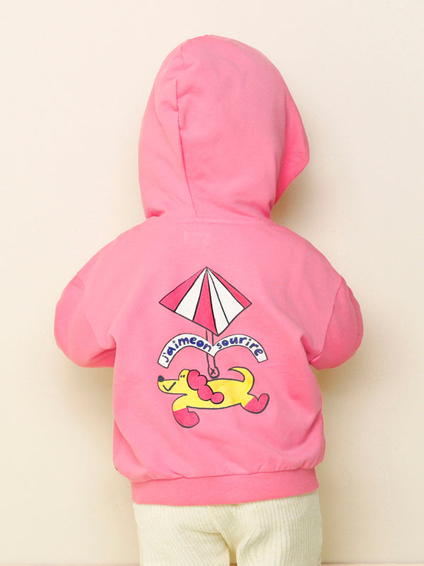 Pinky Hooded Zip-up Jumper