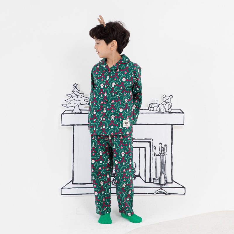 [PPIPPILONG FW] Winterless cotton fabric long sleeve pajamas top and bottom set