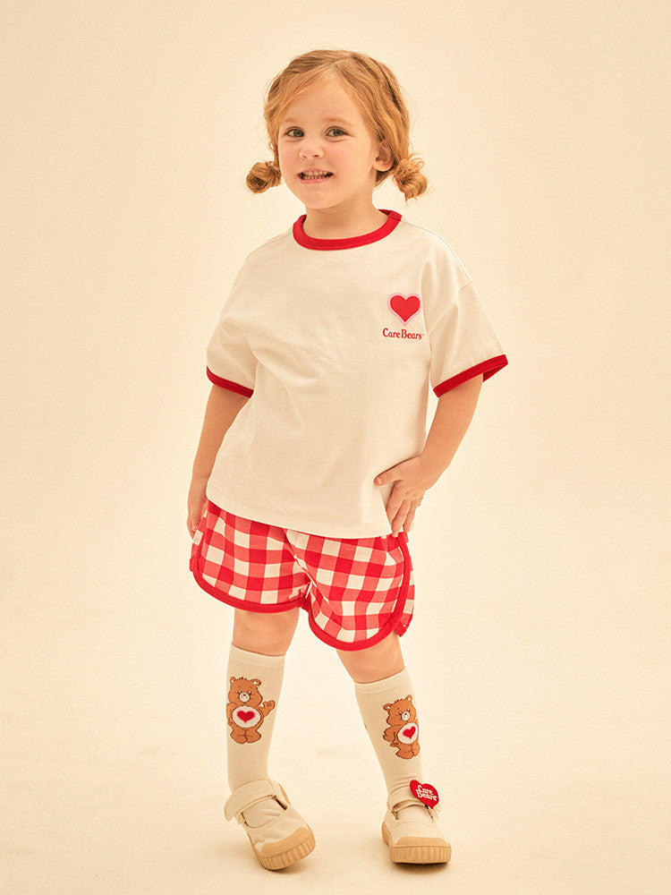 [Care Bear] Hello Care Bears check pants short-sleeved set