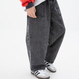 Vintage washing blue pants