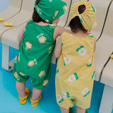 ICE HAPPY FLOWER ROMPERS Green
