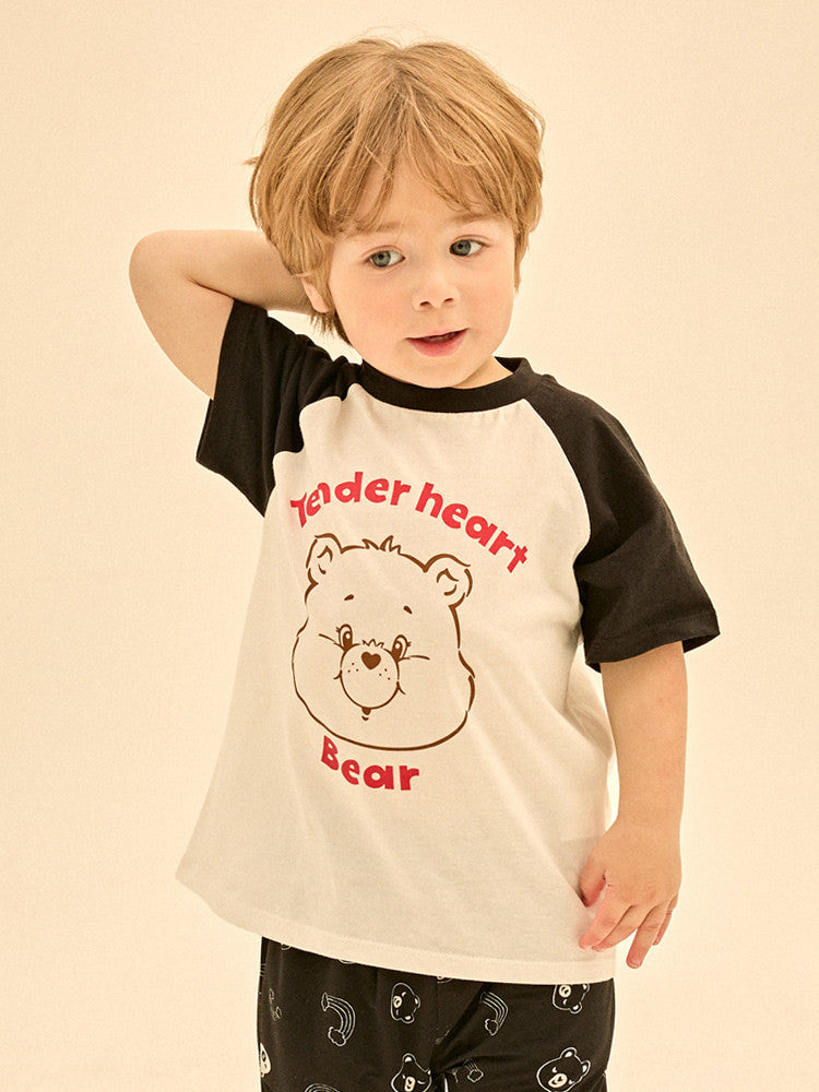 [Care Bear] Line Tender Heart Bear Color Raglan T-Shirt