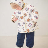 [Disney] Cat & Dog Cute Muffler Set Up Quilting Jumper