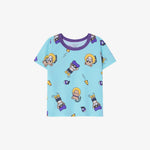Rototobebe Cotton Modal All-Over Short Sleeve Fit-fit Indoor Wear Sky Blue
