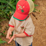 Red Mesh Color Block Cap