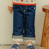 [Pimpollo] Forming lace denim pants