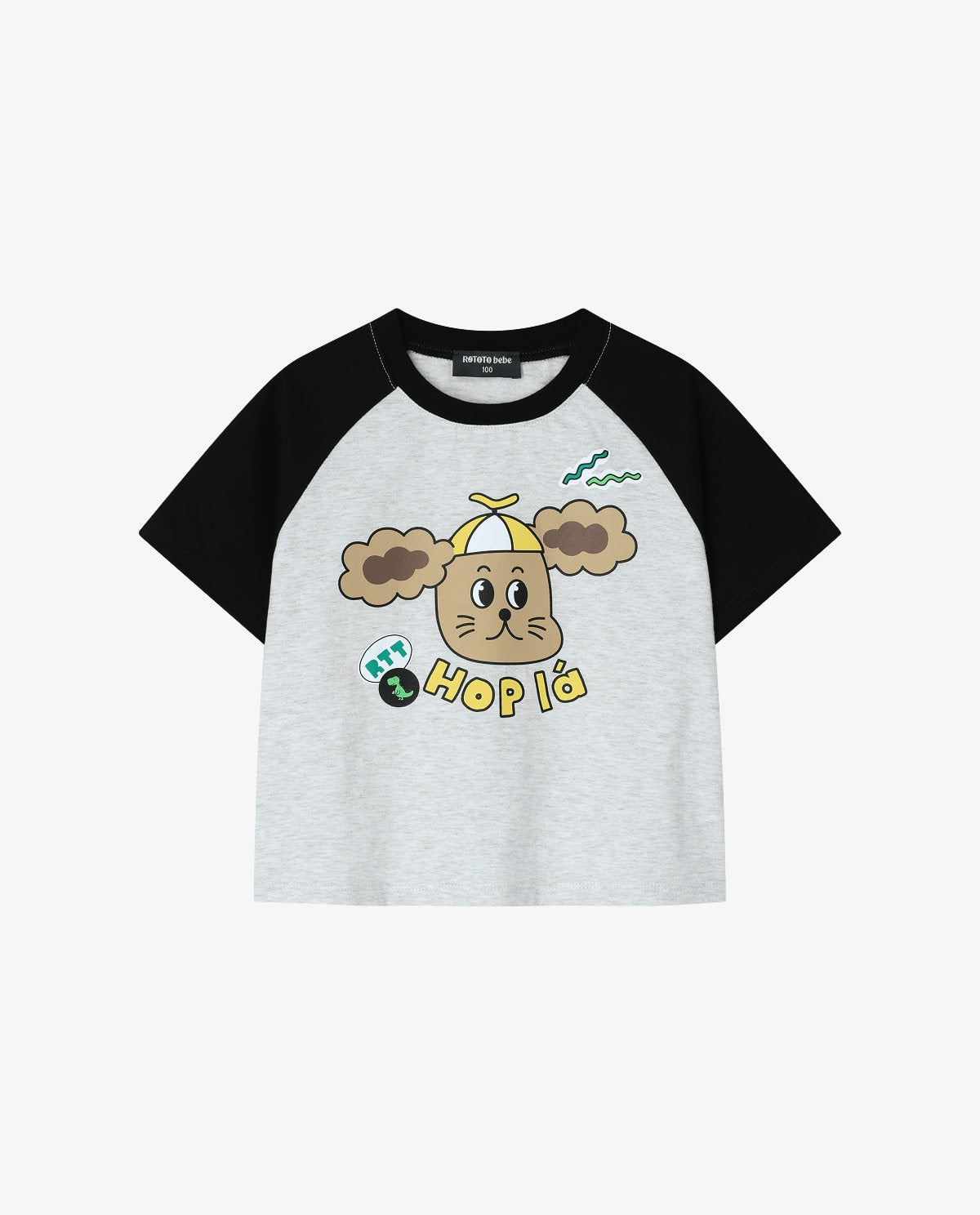 Single raglan t-shirt in melange gray