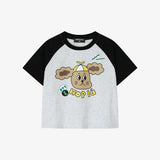 Single raglan t-shirt in melange gray
