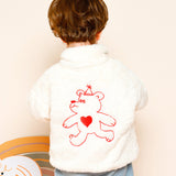 Heart Bear Boa Flannel Jumper