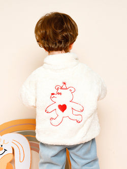 Heart Bear Boa Flannel Jumper