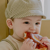 CHECK NEWSBOY CAP BEIGE / KHAKI