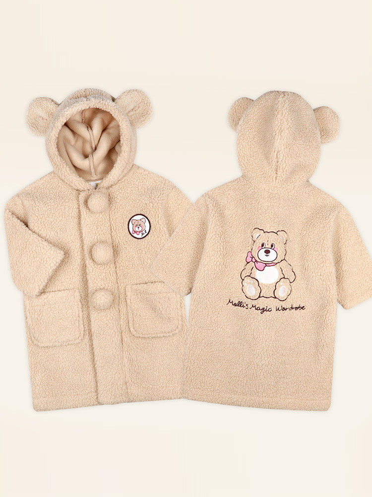 Pom Pom Bear Dumb Blong Hood Coat